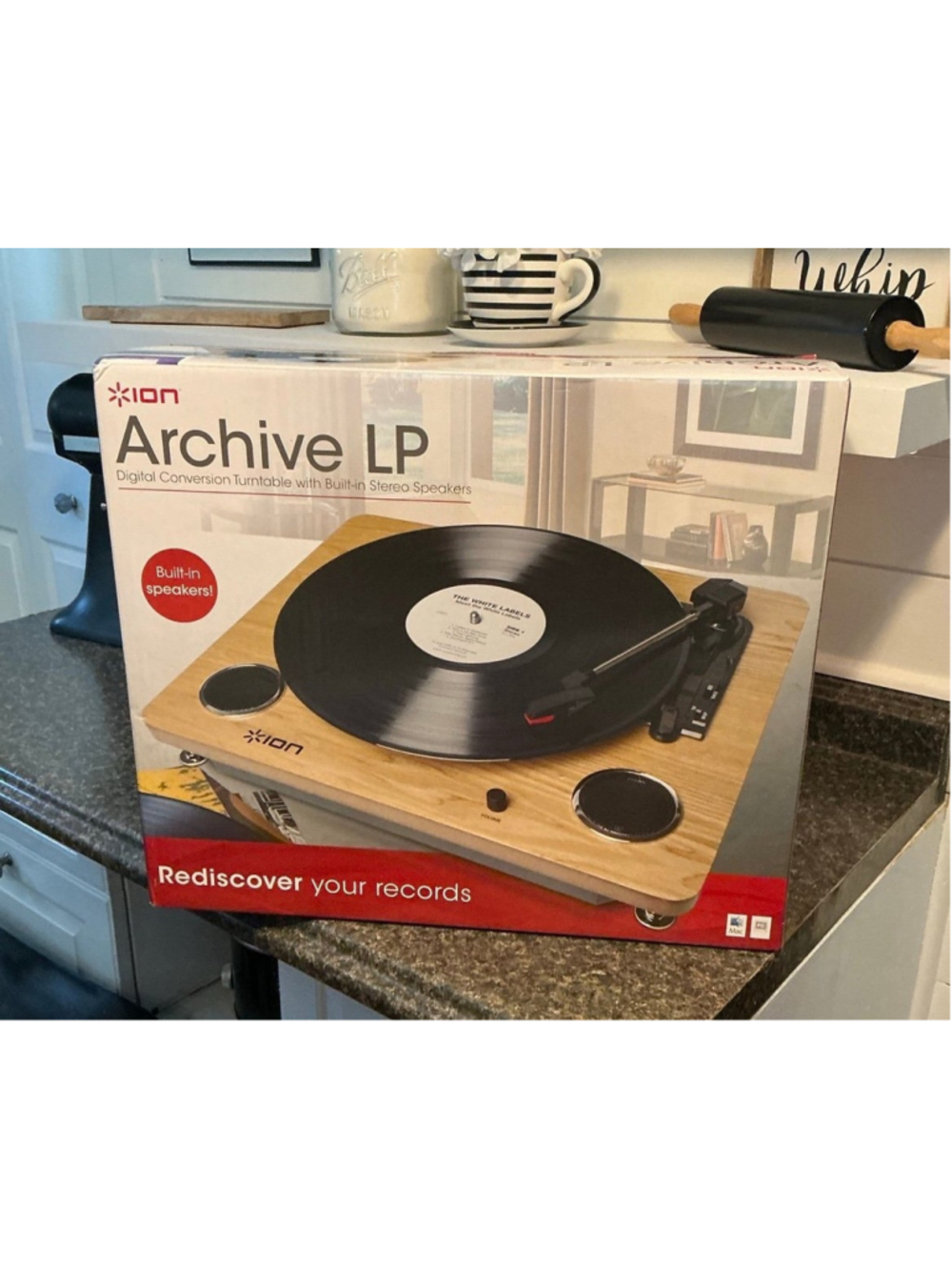 ION Archive LP Digital Conversion Turntable with Speakers - NEW